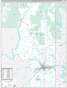 Spokane-Spokane Valley Metro Area Wall Map Premium Style